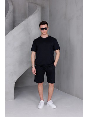 Dark Moda Erkek Basic Oversize T-Shirt,şort ,çorap Üçlü Takımı