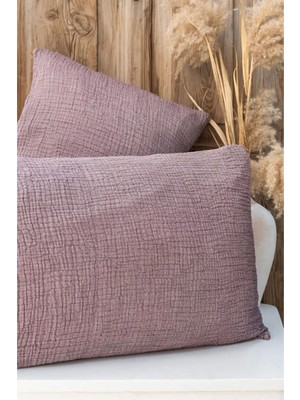 Layan Home %100 Pamuk Müslin 4 Katlı Boyasız Organik Tekli Yastık Kılıfı