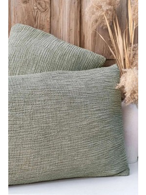 Layan Home %100 Pamuk Müslin 4 Katlı Boyasız Organik Tekli Yastık Kılıfı