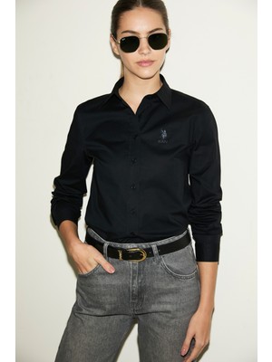 U.s. Polo Assn. Kadın Siyah Gömlek Basic 50320205-VR046