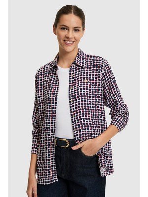 U.s. Polo Assn. Kadın Lacivert Gömlek Desenli 50320151-VR033