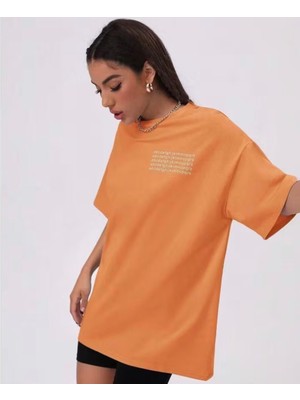 Nigrum Pardus Nıgrum Pardus Yeni Sezon Alfabe Harfler Baskılı %100 Pamuk Büyük Beden Kadın T-Shirt