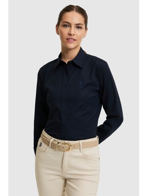 U.S. Polo Assn. Kadın Lacivert Uzun Kollu Basic Gömlek 50320205-VR033
