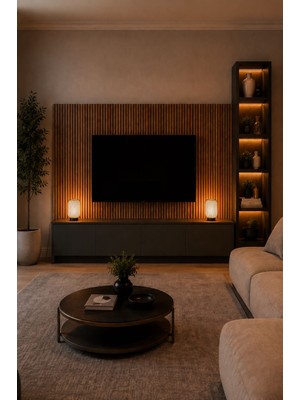 Mm Design Nova Model Şık Abajur (Siyah - Beyaz)