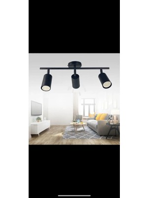 3 Lü Mafsallı Modern Spot Siyah Kasa (Ampul Dahil) Detaylar Son Resimde Satıcıya Soru Sor