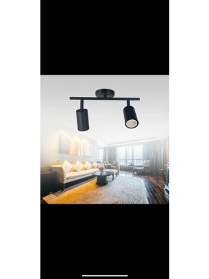 2 Li Mafsallı Modern Spot Siyah Kasa (Ampul Dahil) Detaylar Son Resimde Satıcıya Soru Sor