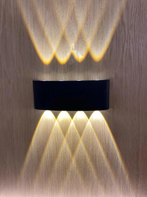 Duru Aplik 4 Lü 4X2W 3000K Günışığı Çift Taraflı (Elektrik Bağlantısı Gerektirir) Dekoratif LED Duvar Apliği Alüminyum Kasa