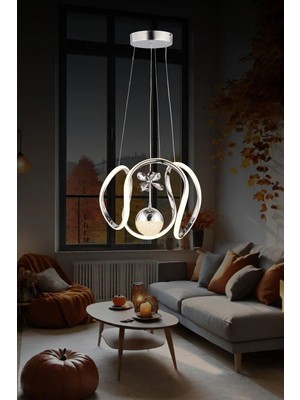 Ahtapot Krom 3 Kollu Şeker Toplu 3 Renk Kristal LED Avize