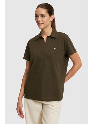 U.s. Polo Assn. Kadın Koyu Haki Tişört Basic 50323447-VR111