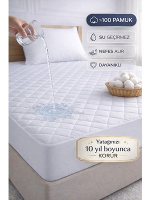 Formeya Kapitone Fitted Full Kenar Su Sıvı Geçirmez %100 Pamuk Yatak Koruyucu Alez Tek Çift Battal (16 Ebat)