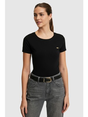 U.s. Polo Assn. Kadın Siyah Tişört Basic 50321809-VR046