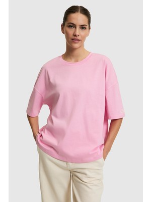 U.S. Polo Assn. Kadın Pembe Bisiklet Yaka Tişört 50323529-VR041