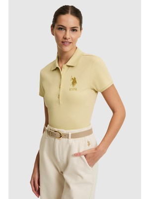 U.S. Polo Assn. Kadın Açık Haki Basic Tişört 50300883-VR183
