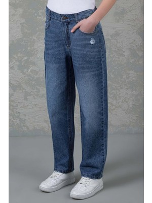 Waka Waka Rahat Kalıp Denim Kız Çocuk Pantolon