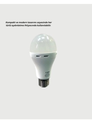 Zero Land Ilkeshop Yüksek Işık Güçlü Şarjlı LED Ampul E27 30W  Tasarruflu