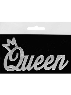 Hayaller Dükkanı Pasta Önü Süsü Pleksi Queen Gümüş Pk:1