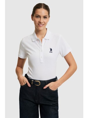 U.S. Polo Assn. Kadın Beyaz Polo Yaka Basic Tişört 50321798-VR013