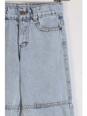 Waka Waka Kids Store Erkek Çocuk Açık Mavi Dikiş Detaylı Rahat Kalıp Jean Pantolon