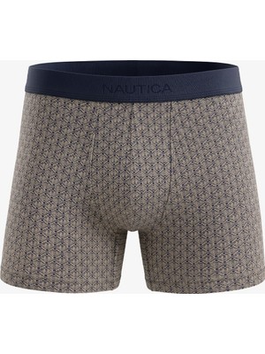 Nautica Erkek Bej Slim Fit Desenli Boxer X65003T.1FS