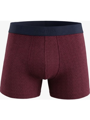 Nautica Erkek Bordo Slim Fit Desenli Boxer X65004T.6BY