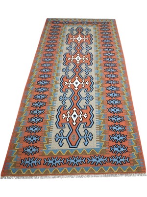 Zehra Abla Halı Yeni El Dokuma Nadir Çumra Konya Yörük Yün Kilim 7339
