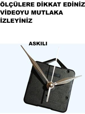 Cnr Shop Saat Mekanizması 18 mm Şaft Boyu Sessiz Çalışır Akar Küçük Boy Akrep Yelkovan Saniye (Askılı)