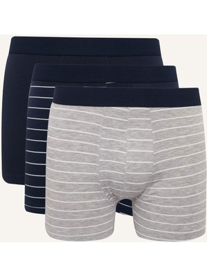 DeFacto Regular Fit Çizgili 3'lü Boxer Set H4415AX26SP