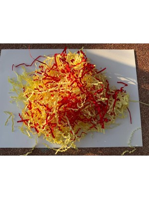 Orbak Kağıtçılık Taraftar Sarı/kırmızı Z Zigzag Kırpık Kâğıt – Hediye Kutu Içi Dolgu Süsleme ve Dolgu Malzemesi 25 gr
