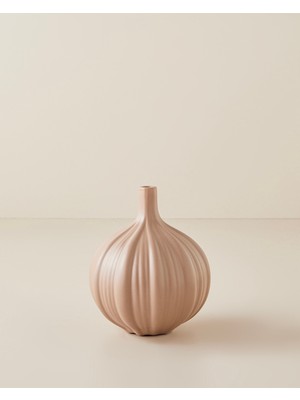 English Home Wavy Stoneware Vazo 14 cm Bej