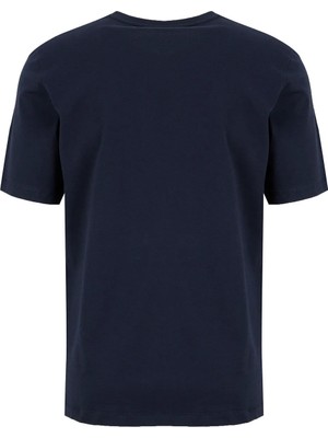 Jack & Jones Lacivert Erkek Standart Fit Logo Baskılı T-Shirt 12267261 Jorjames Ss Tee Exc BSS26