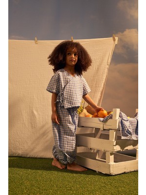 Oh la la Koala For Little Ones Mavi Daisy Picnic Serisi Kruvaze Takım