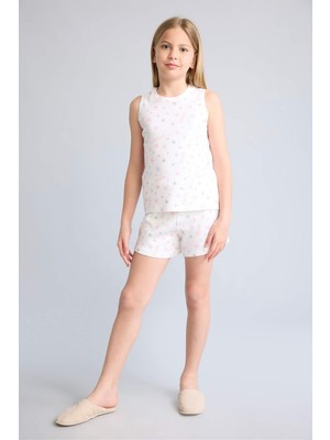 DeFacto Regular Fit Fitilli 2'li Pijama Takımı Kız Çocuk H8091A826HS