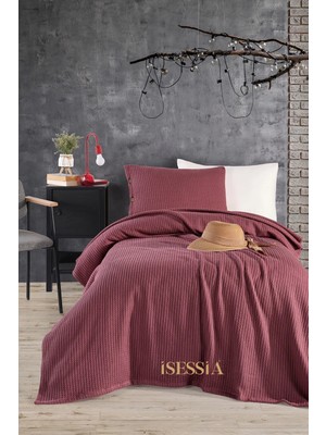 Isessia Elora Tek Kişilik Örgü Pike Yatak Örtü Seti