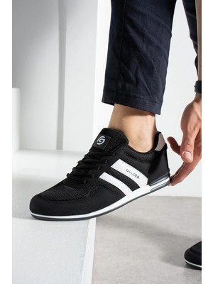 GOLDER Erkek Sneaker Günlük Rahat Taban Spor Ayakkabı Siyah Beyaz