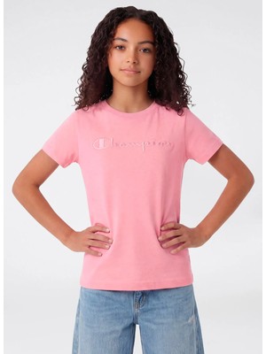 Champion Pembe Kız Çocuk T-Shirt 405246-SS Tee
