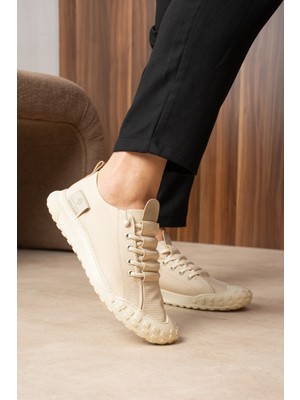 GOLDER Erkek Sneaker Günlük Bej Rahat Taban Spor Ayakkabı