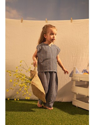 Oh la la Koala For Little Ones Lacivert Daisy Picnic Serisi Balon Pantolonlu Ikili Takim