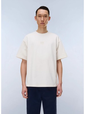 Napapijri S-Elevated Logo SS-NP0A88Y2N1A1 Beyaz Yuvarlak Regular Fit Baskılı Erkek T-Shirt