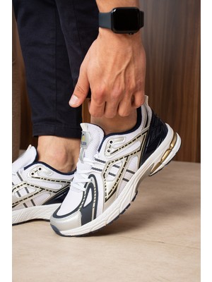 GOLDER Unisex Sneaker Günlük Beyaz Lacivert Rahat Taban Spor Ayakkabı
