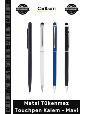 Carlburn #kalem Promosyon Baskılı Şık Kurumsal Hediye Dokunmatik Metal Tükenmez Touchpen Kalem Mavi