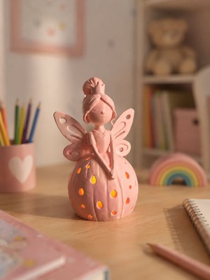 Peri Kız Gece Lambası Çocuk Odası Dekoru LED Mum HEDIYELI(11CMX7CM)