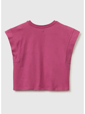 United Colors Of Benetton Pembe Kız Çocuk Işlemeli T-Shirt 3I1XC10TH