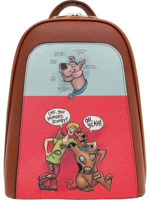 Dogo Kadın Vegan Deri Çok Renkli Sırt Çantası - Warner Bros Hungry Doo Scooby Doo Tasarım