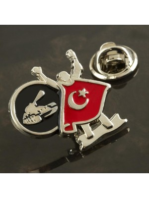 Zero Land Ilkeshop Ay Yıldız Yaka Rozet-Gümüş Rengi