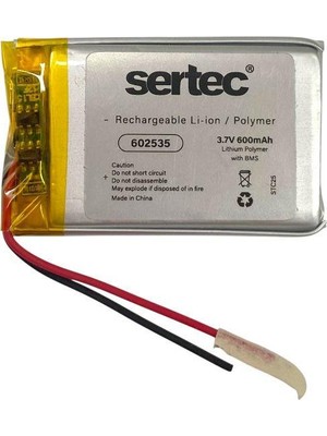 Sertec 602535 3.7V 600MAH Li-Ion Polymer Pil