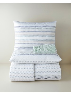 English Home Warm Shapes Kolay Ütülenir Çarşaflı Çift Kişilik Nevresim Takımı 200x220 cm Yeşil-Bej