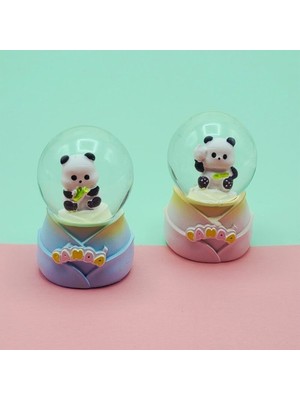 sbodurhome Panda Tasarımlı Işıklı Küçük Boy Kar Küresi