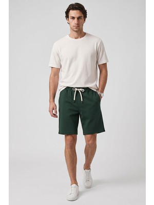 Tommy Life Çam Yeşil Standart Fit Basic Arka Cepli Erkek Şort - 81314
