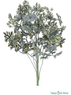 Yapay Çiçek Sitesi Yapay Tomurcuklu Dusty Miller 35CM Gri-Yeşil