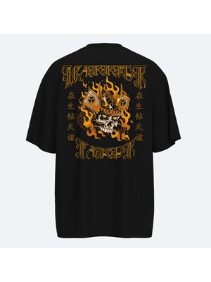 Fandr Studio Siyah Oversize Warrior Unisex T-Shirt